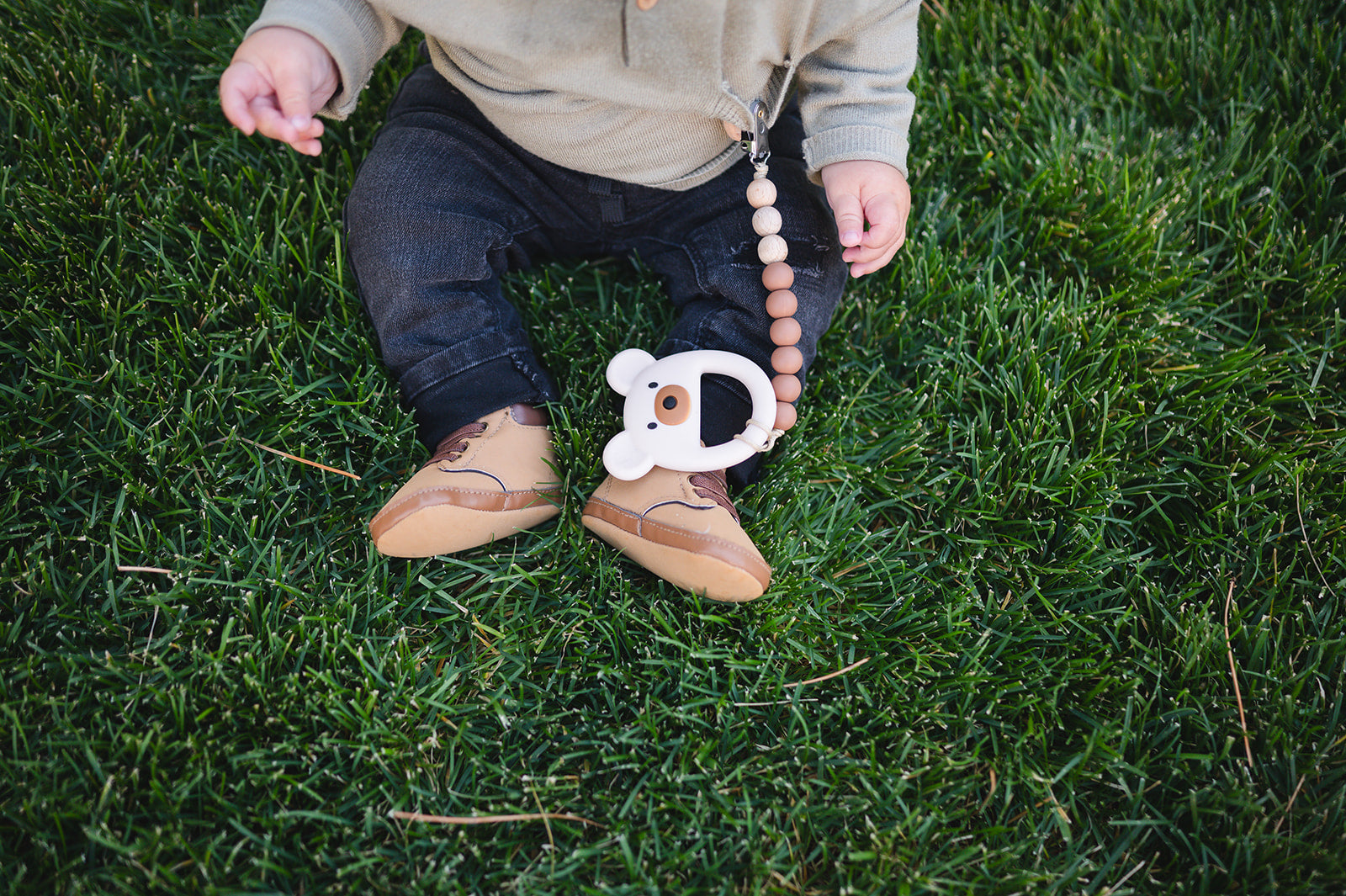 Clay Beaded Wooden & Silicone Pacifier Clip