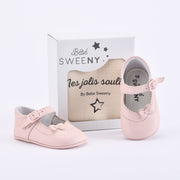 Baby Girls Pink Leather Pre-walker Shoes