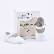 Girls Pearly White Leather Pre-walker Shoes