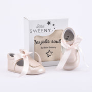 Girls Pearly Pink Leather Pre-walker Shoes