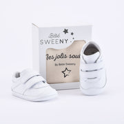 Boys White Leather Pre-walker Trainers