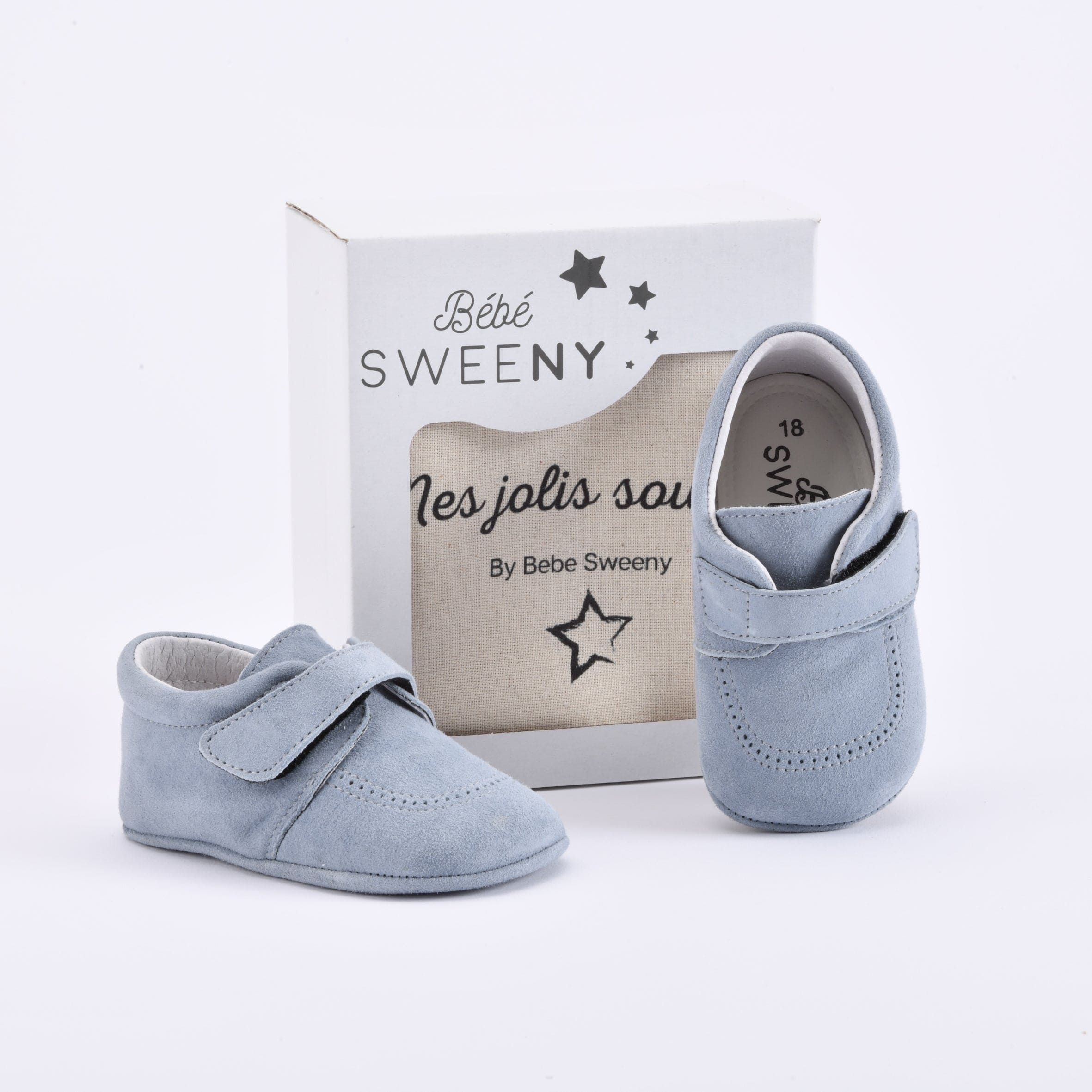 Boys Blue Suede Leather Pre-walker Shoes