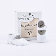 Girls Pearl White Leather Pre-walker Shoes