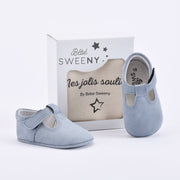 Boys Blue Suede Leather Pre-walker Shoes
