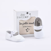 Girls Pearl White Leather Pre-walker Shoes