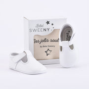 Boys White Leather Pre-walker Shoes