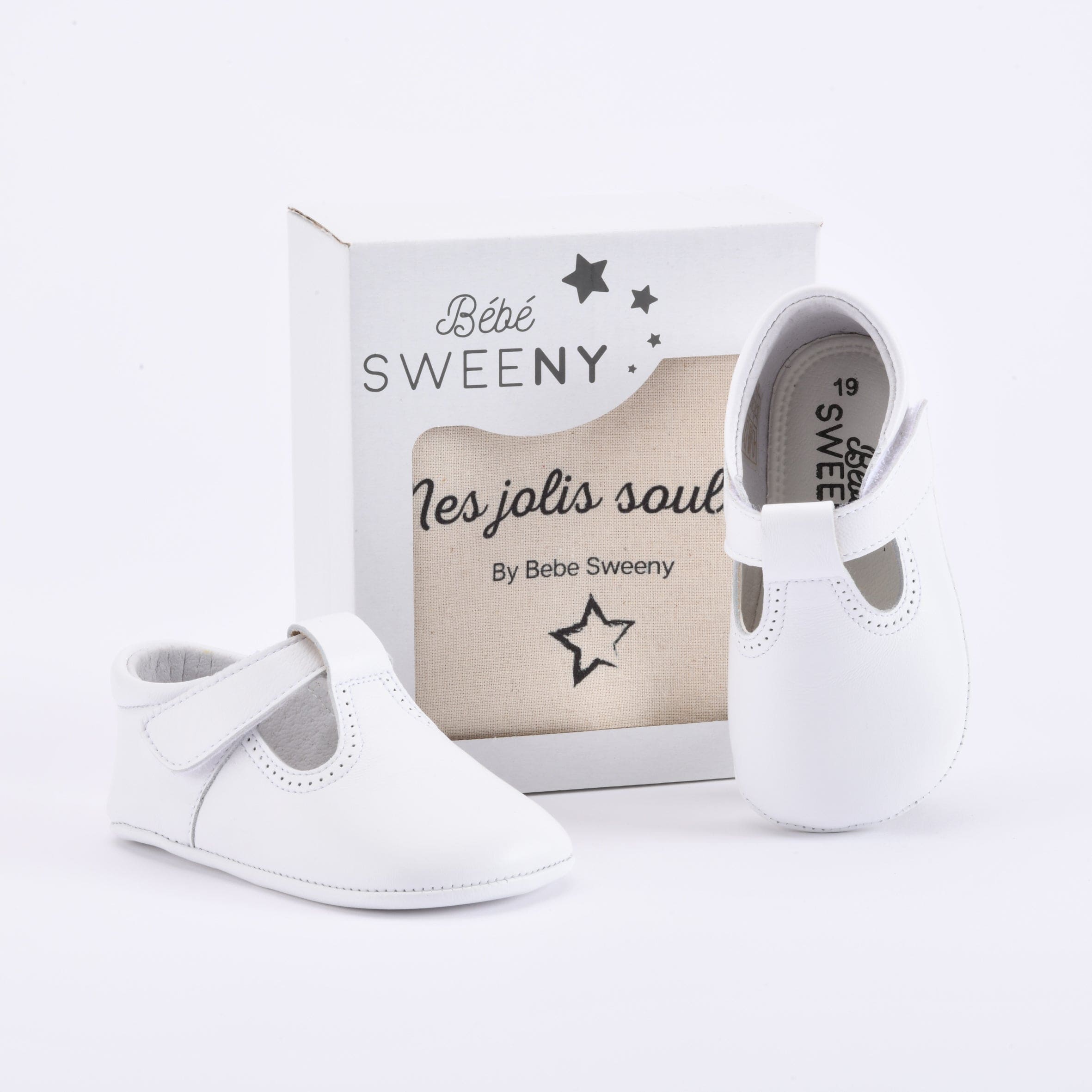 Boys White Leather Pre-walker Shoes
