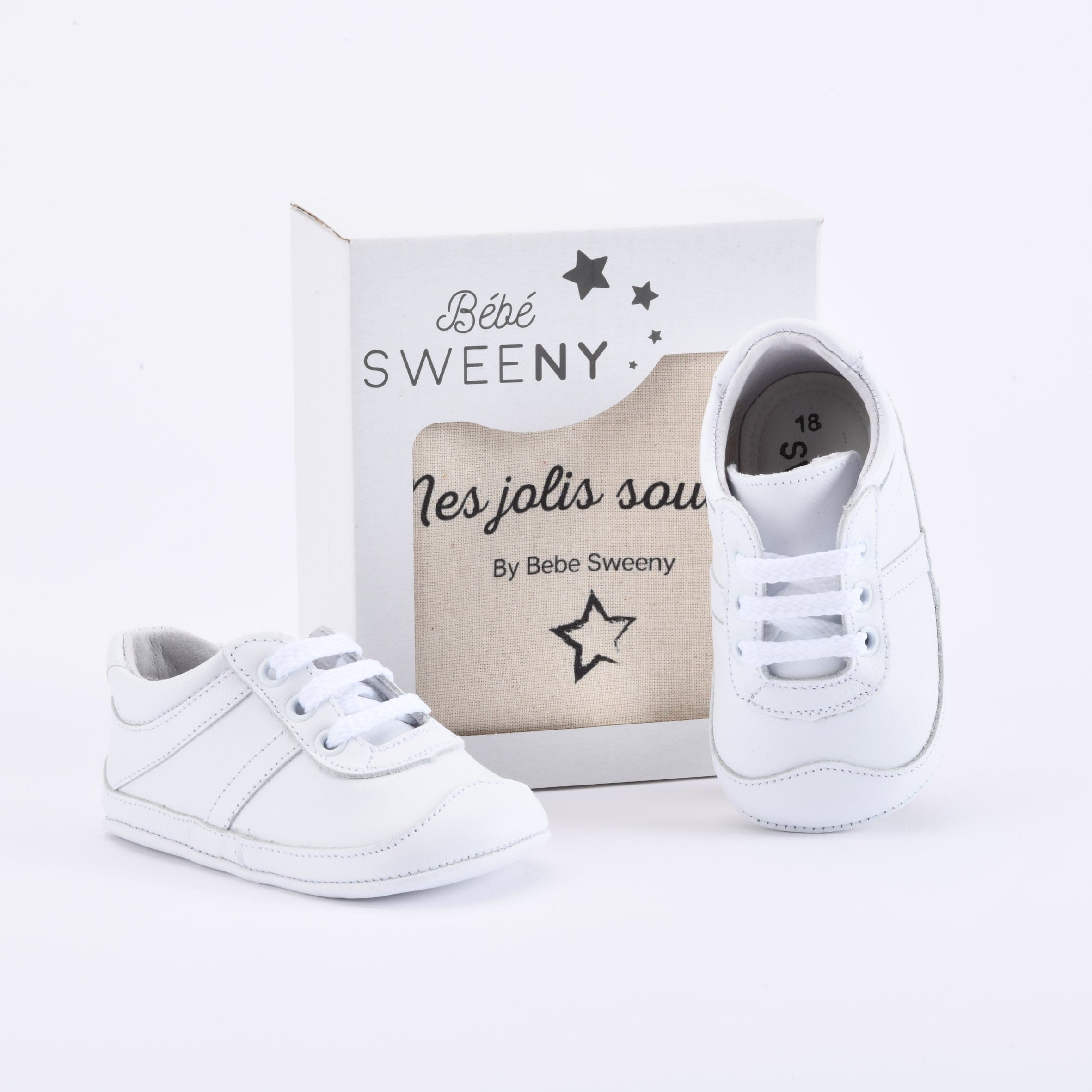 Boys White Leather Pre-walker Trainers