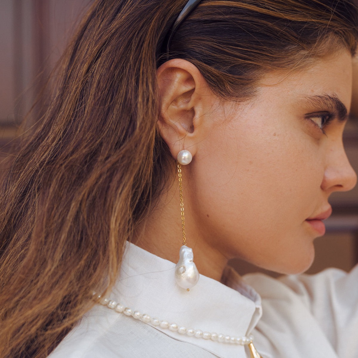 Freshwater Baroque Pearl Drop Earrings
