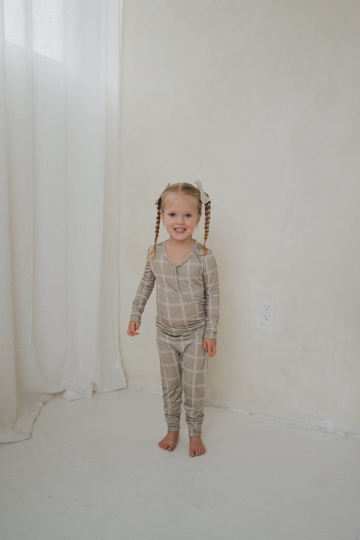 Bamboo Two Piece Pajamas | Linen Grid
