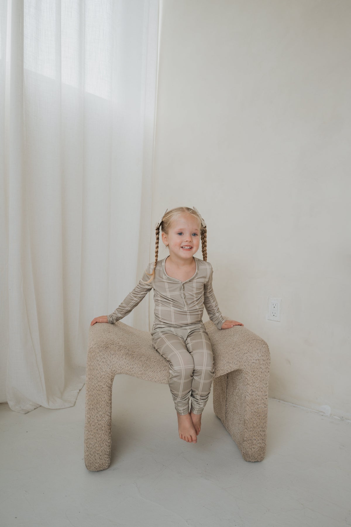 Bamboo Two Piece Pajamas | Linen Grid