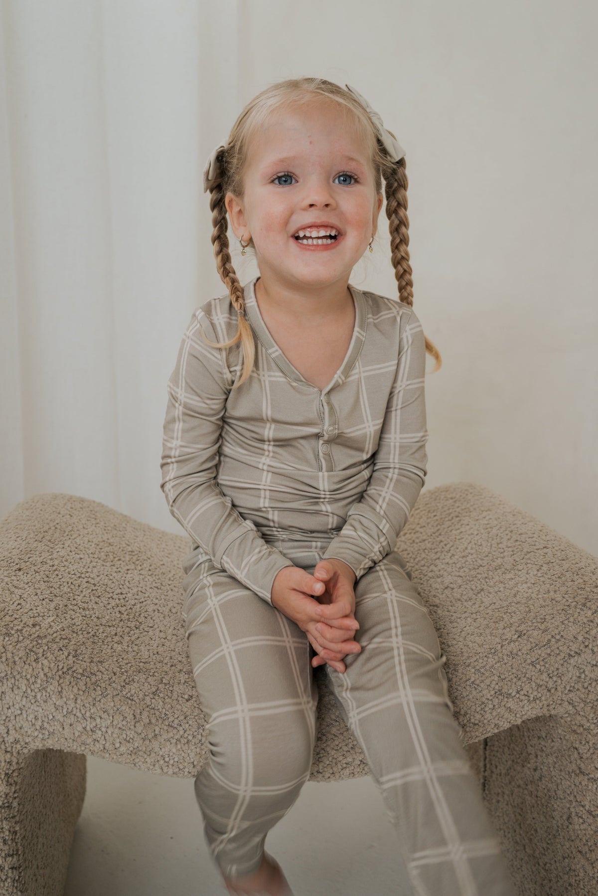 Bamboo Two Piece Pajamas | Linen Grid