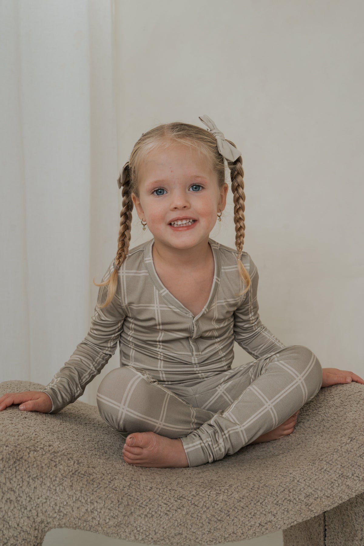 Bamboo Two Piece Pajamas | Linen Grid