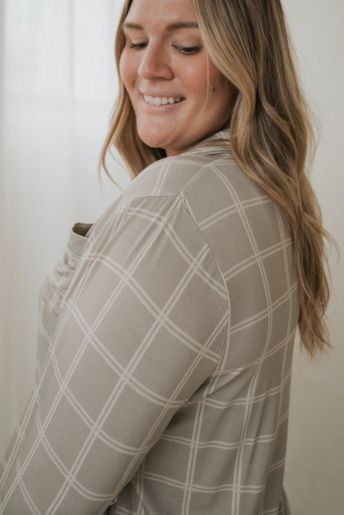 Women's Bamboo Button Up Lounge Set | Linen Grid