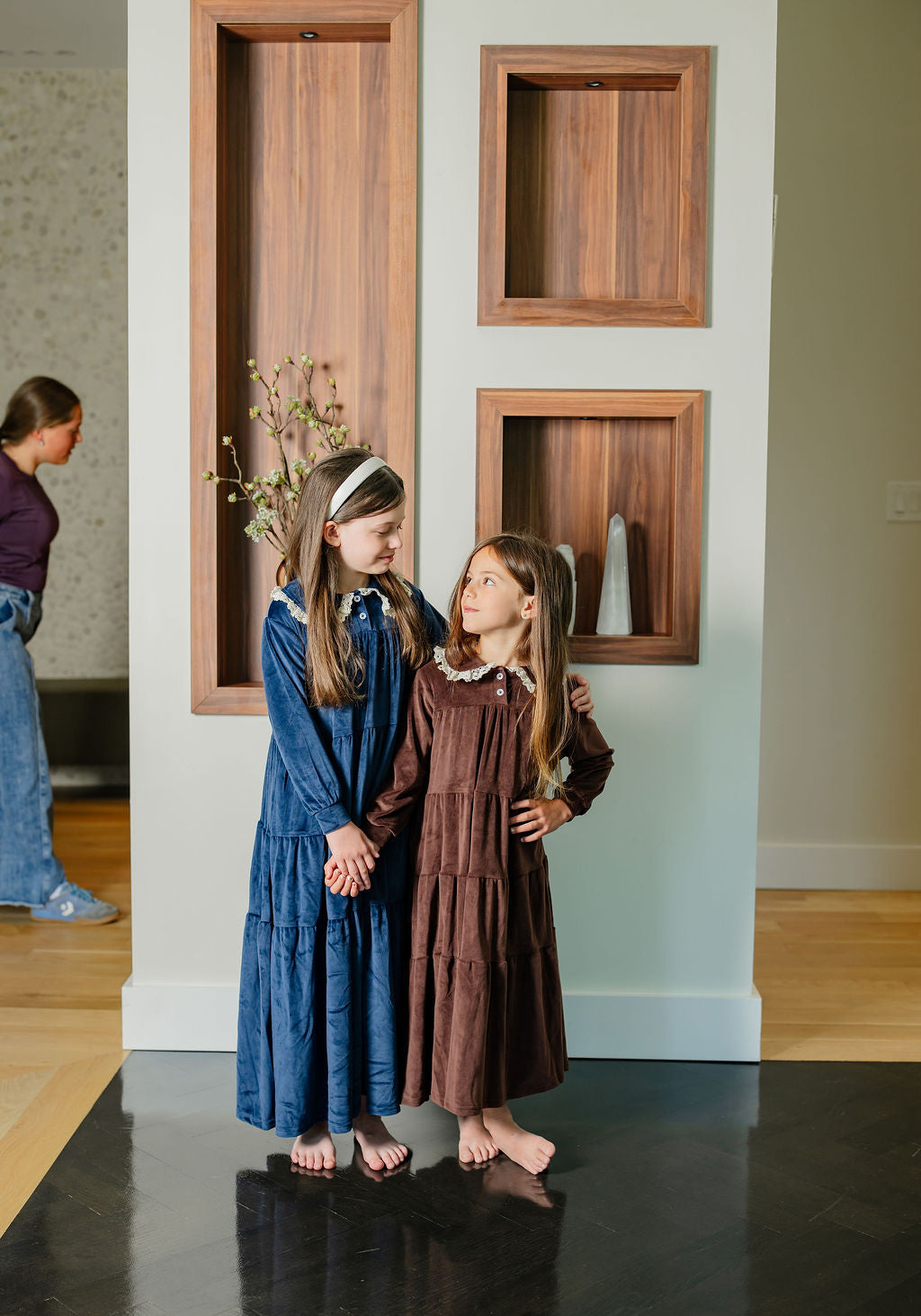Velour Maxi Robe-brown