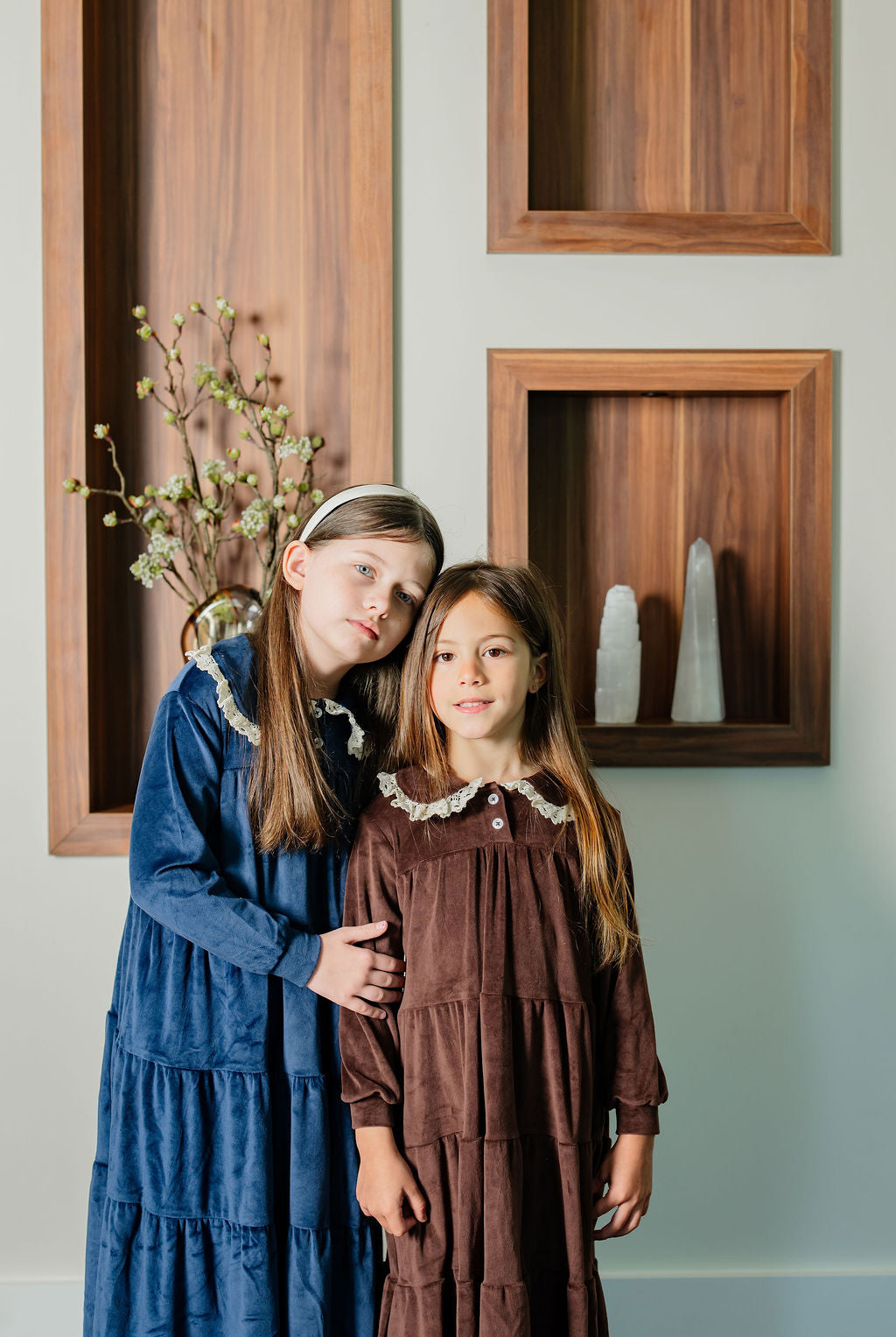 Velour Maxi Robe-brown