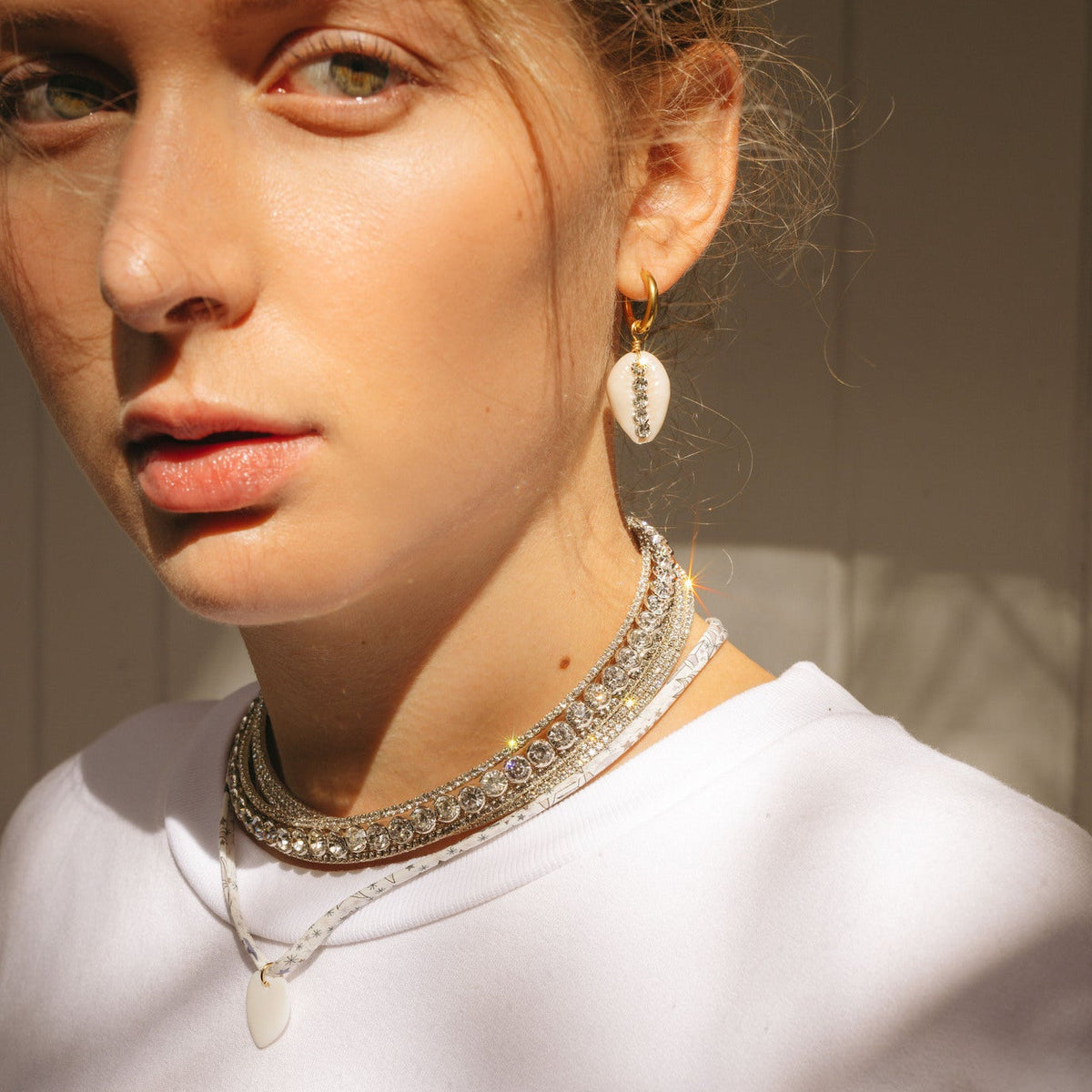 Hailey Cowrie Shell Hoop Earrings