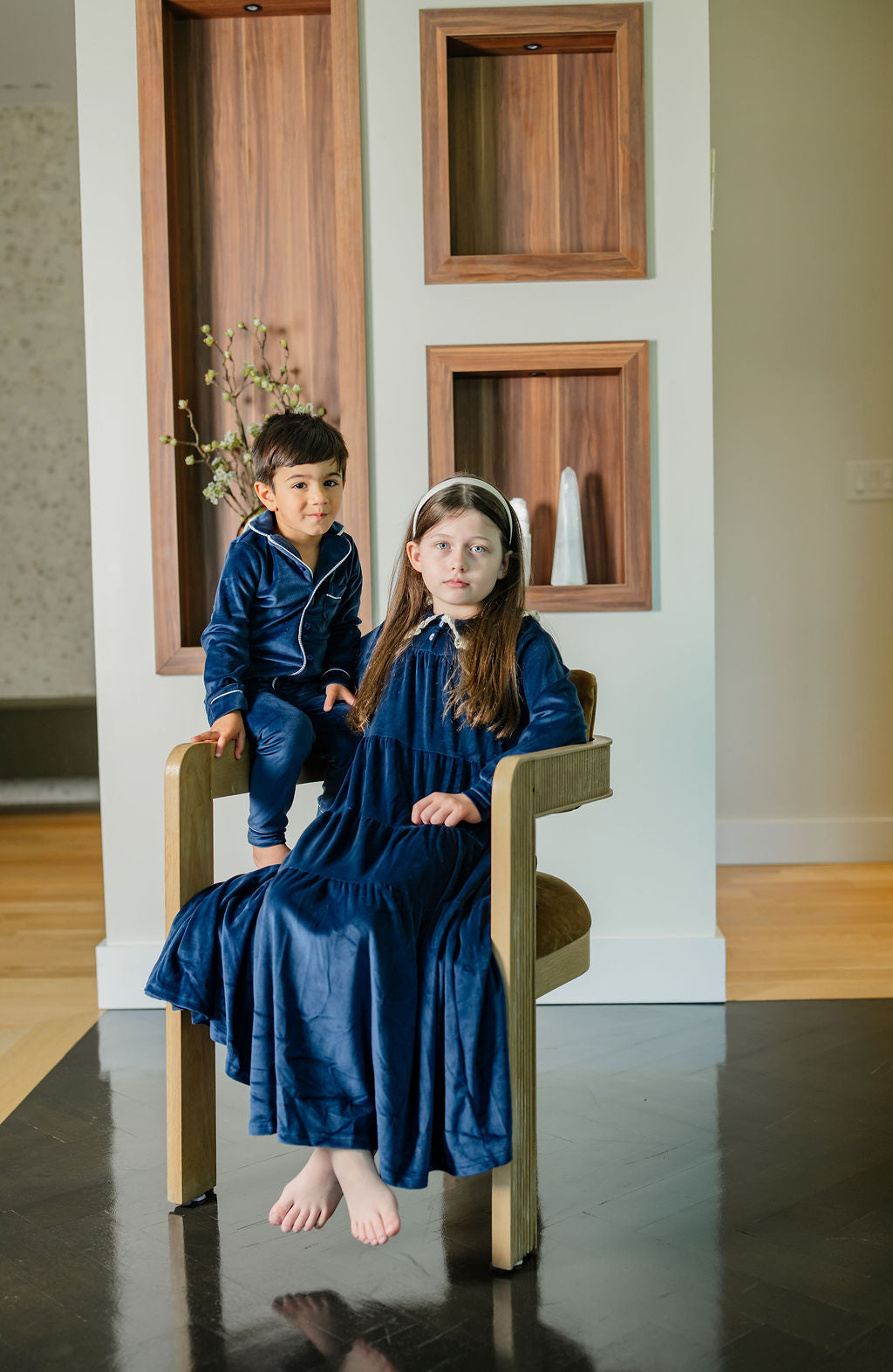 Velour Grandpa Pj-navy
