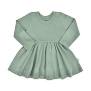 Long Sleeve Twirl Dress | Basil Green