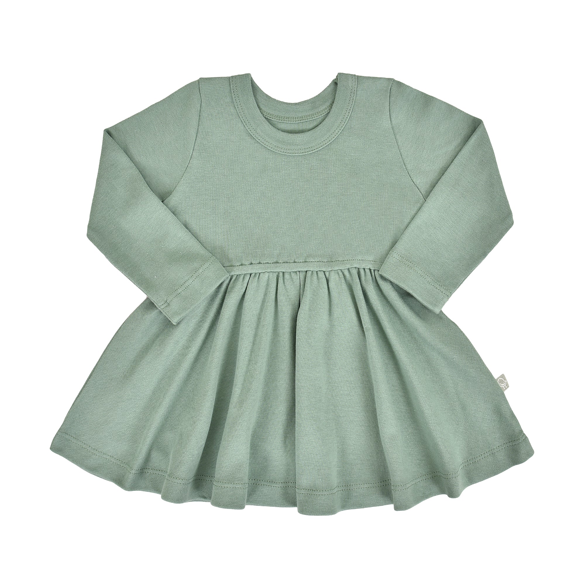 Long Sleeve Twirl Dress | Basil Green