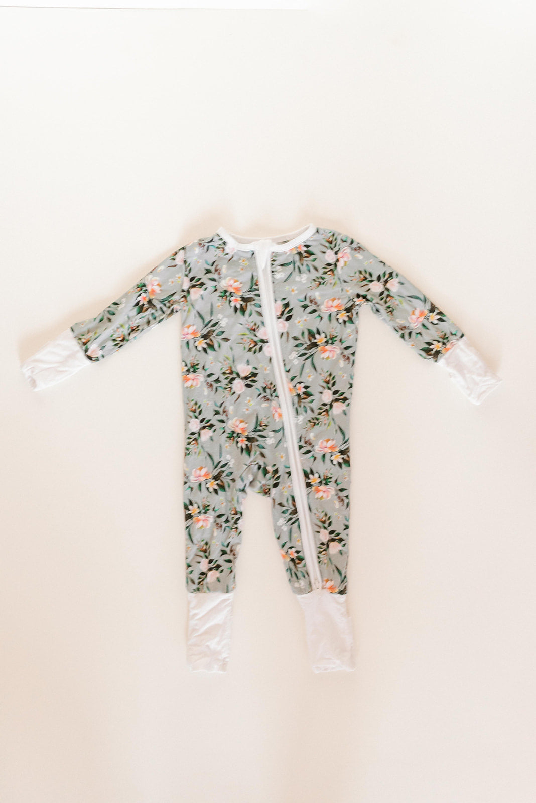 Bamboo Baby Convertible Jumpsuit 0-3 Months - Botanical