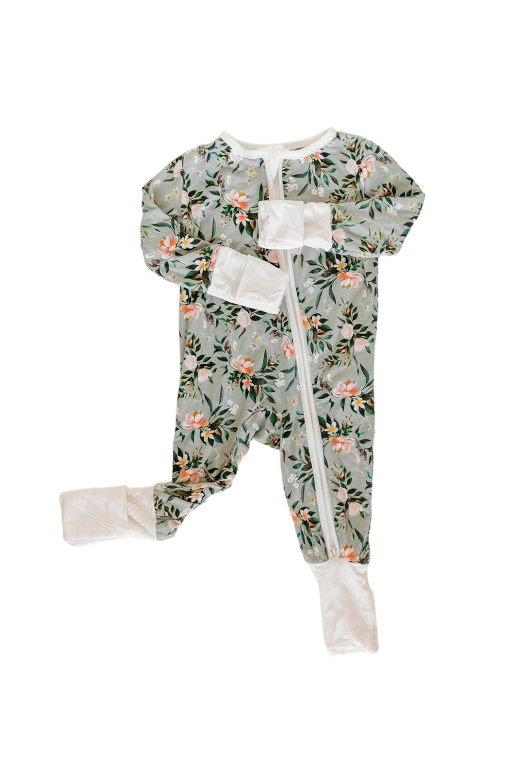 Bamboo Baby Convertible Jumpsuit 0-3 Months - Botanical