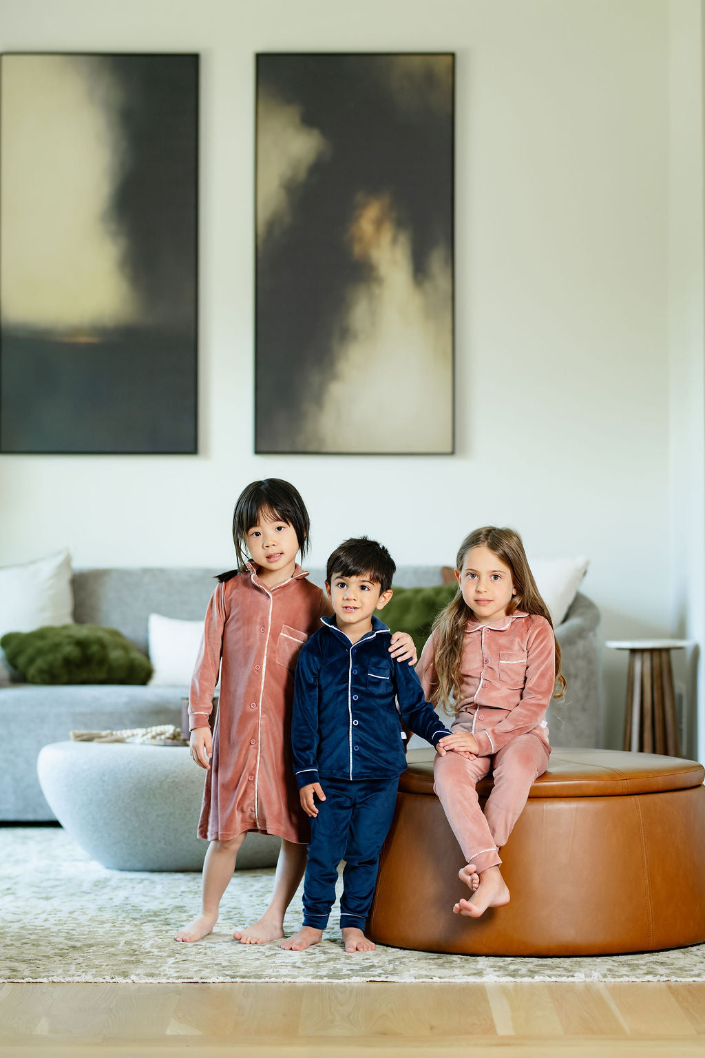 Velour Grandpa Pj-pink