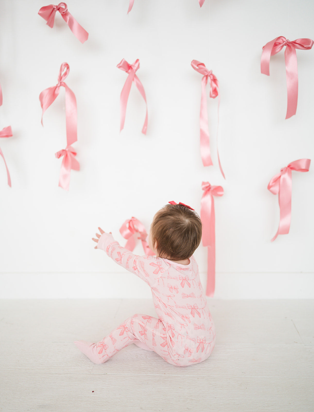 Pink Bows (convertible Zip Footies)