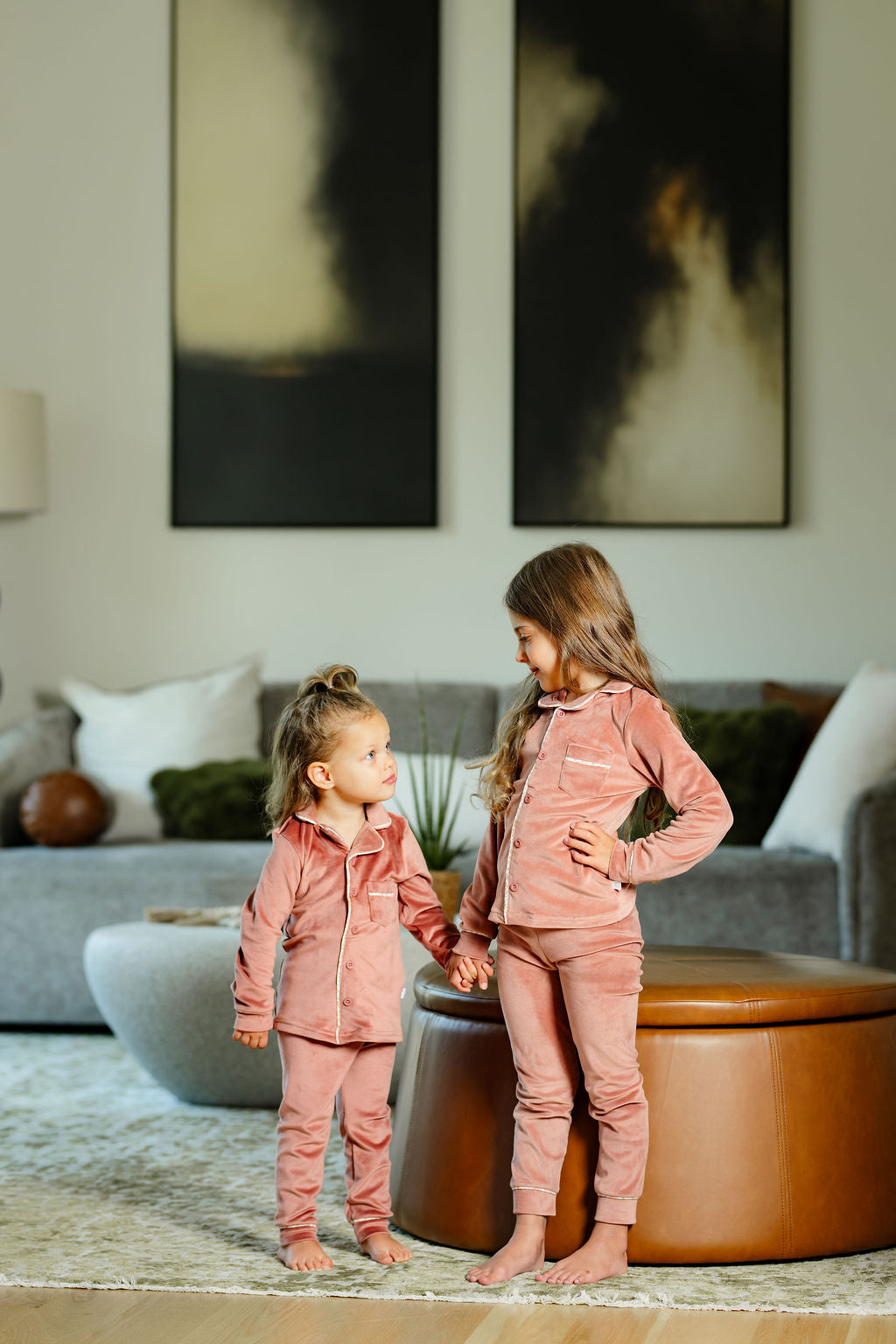 Velour Grandpa Pj-pink