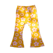 Printed Daisy Jersey Knit Bell Bottoms For Baby Toddler And Girls