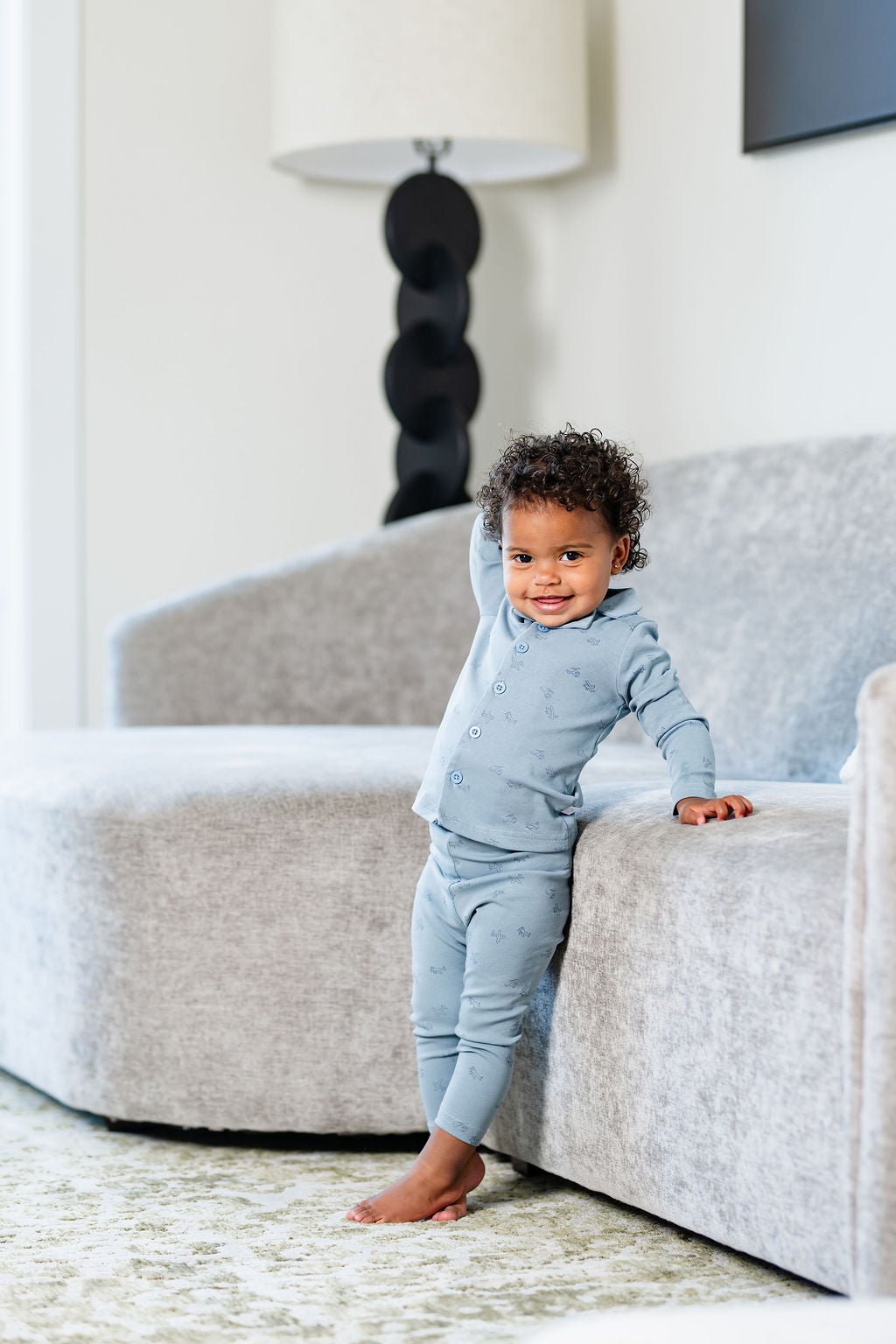 Printed Grandpa Pj-blue