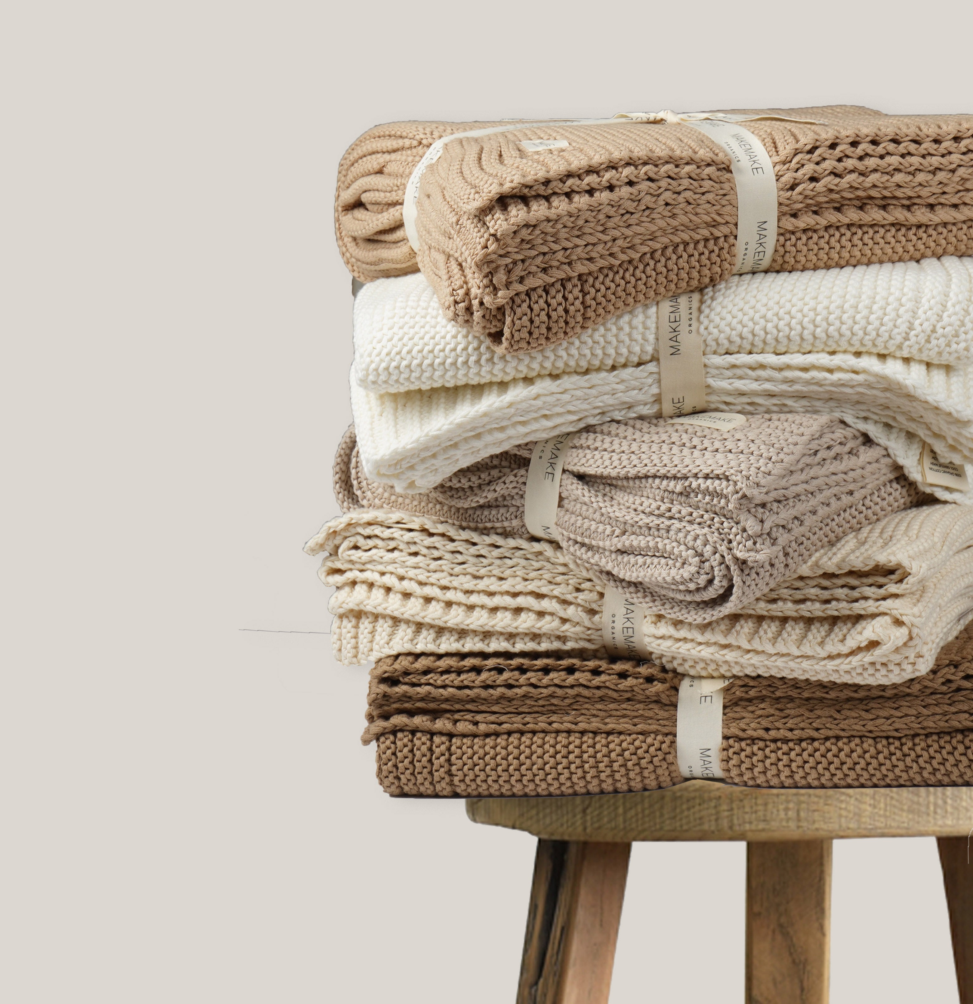 Chunky Knit Throw Blanket - Sand