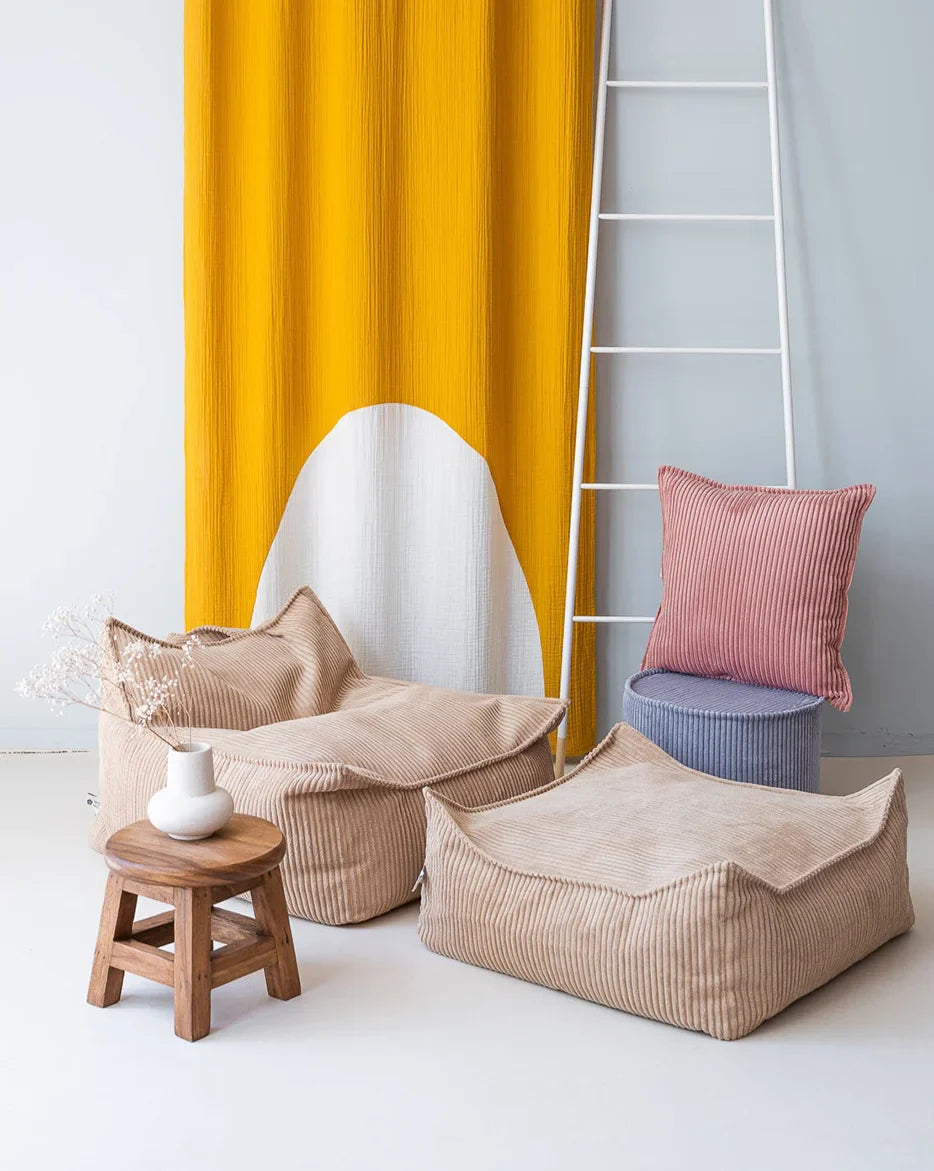 Brown Sugar Beanbag Chair And Ottoman Set