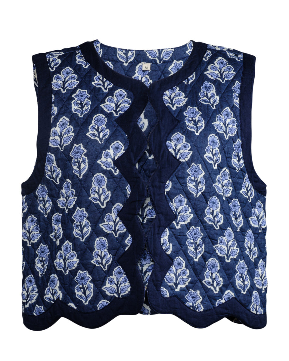 Celeste Vest Navy Floral