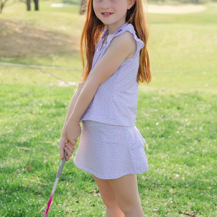 Margot Girls' Performance Skirt By Lh Sport - Petal Party Lavender