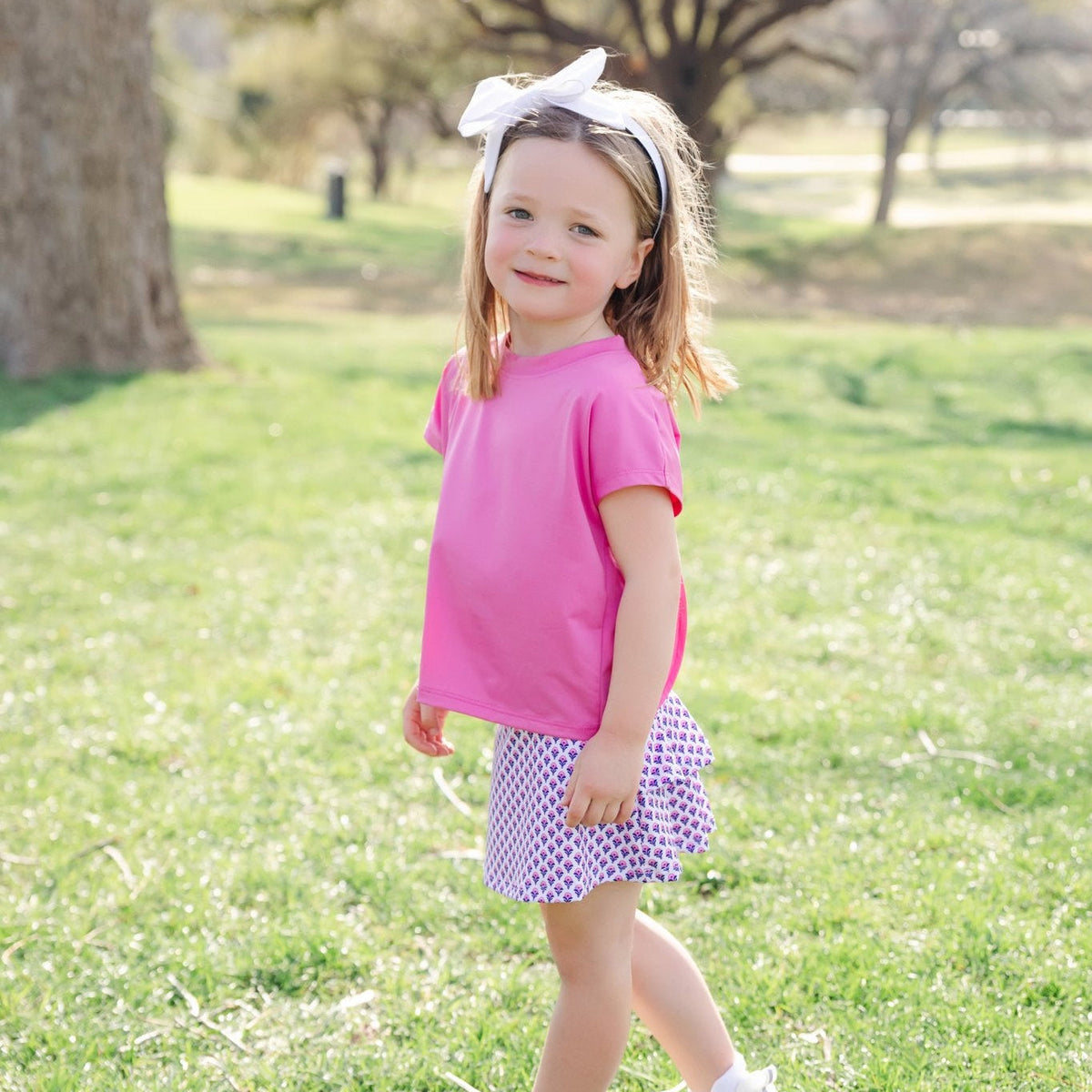 Sloane Girls' Short Sleeve Performance Top By Lh Sport - Hot Pink