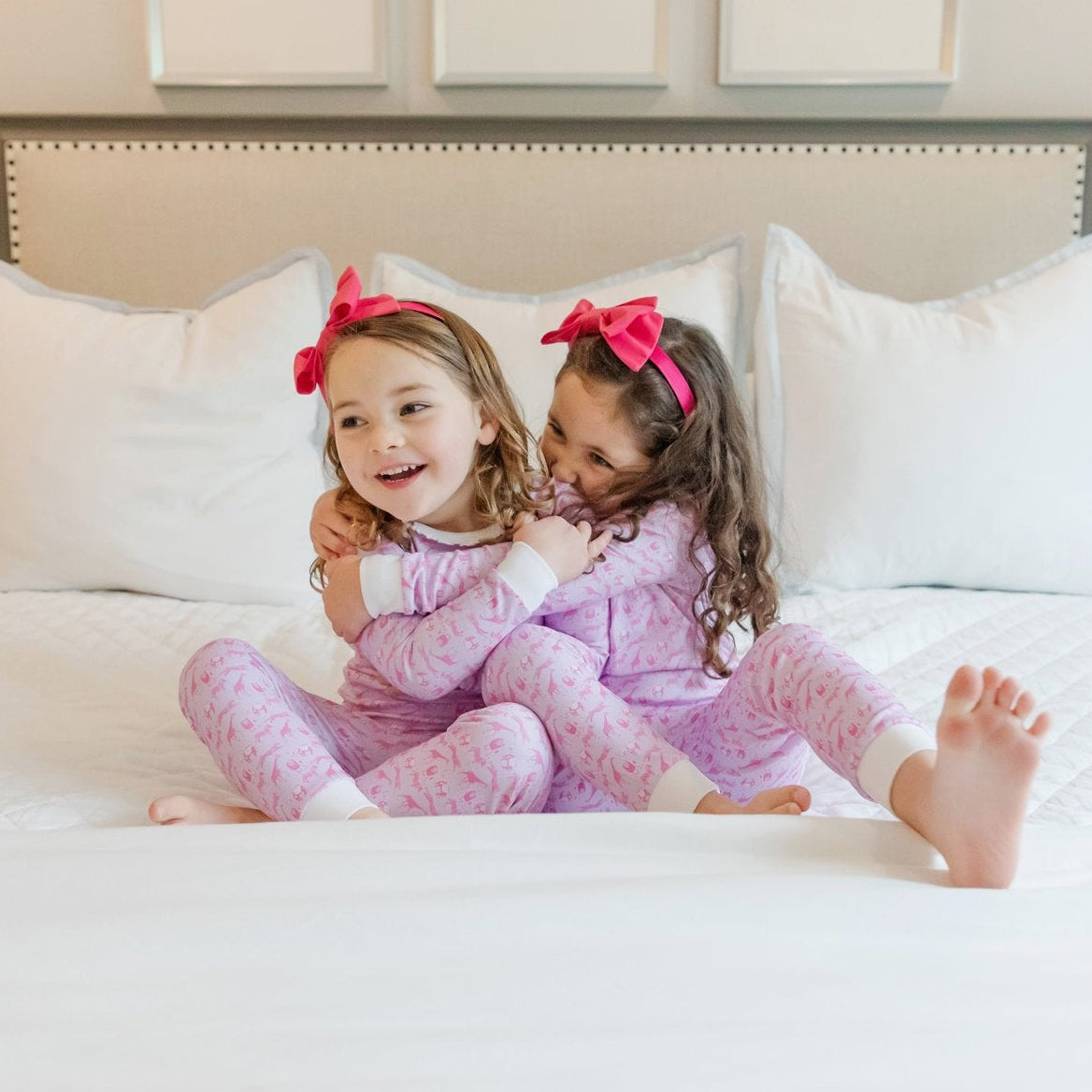 Ava Girls' Pajama Pant Set - Pink Savanna Safari