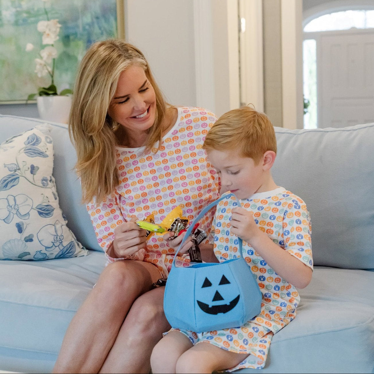 Charles Boys' Short Set - Preppy Pumpkins Cool