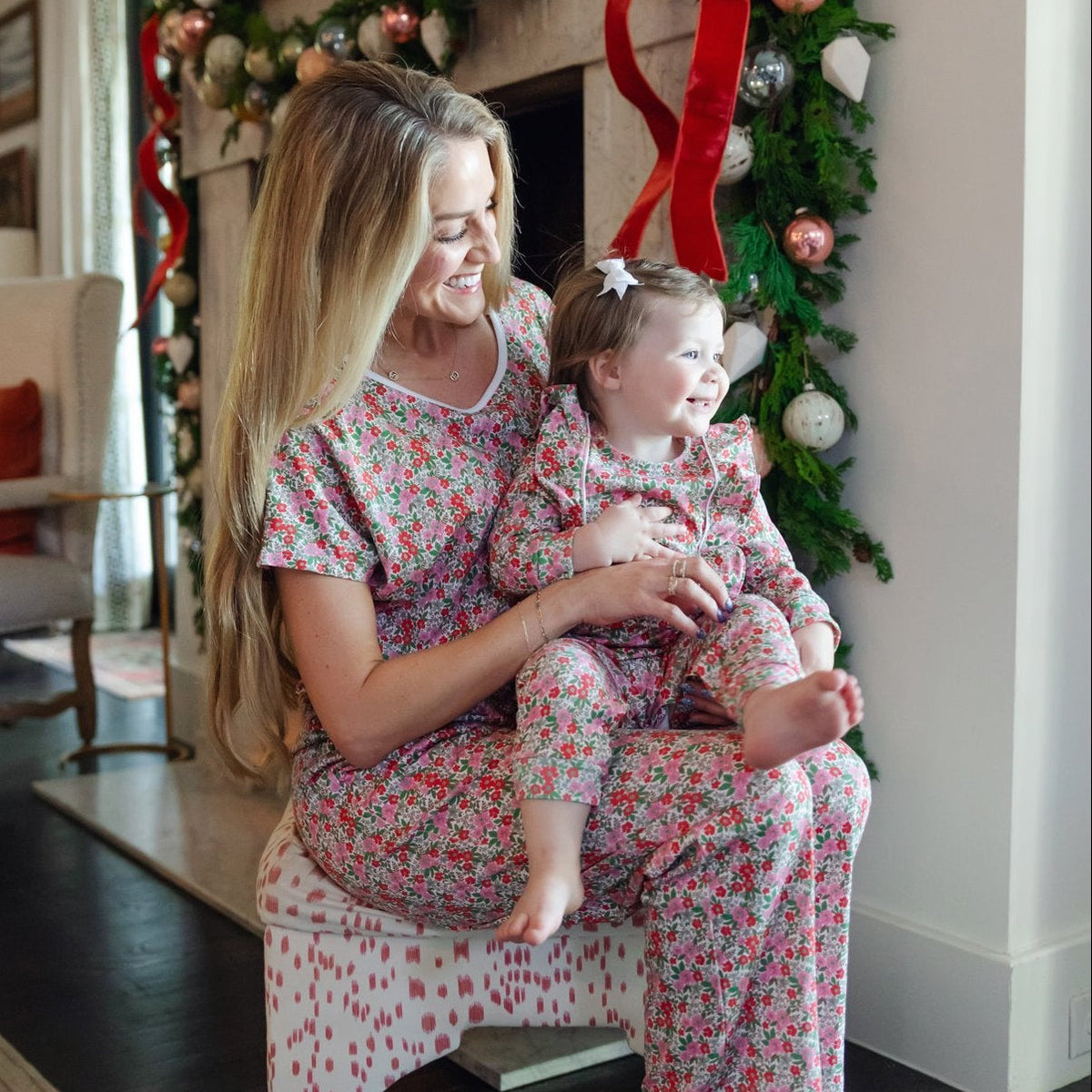 Evelyn Girls' Romper - Floral Noel
