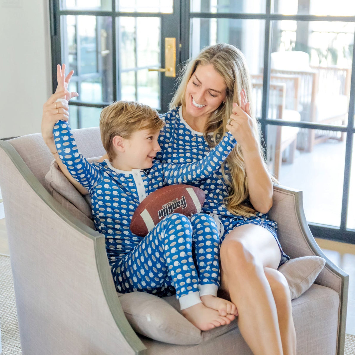 Riley Women's Pajama Short Set - First Down Football