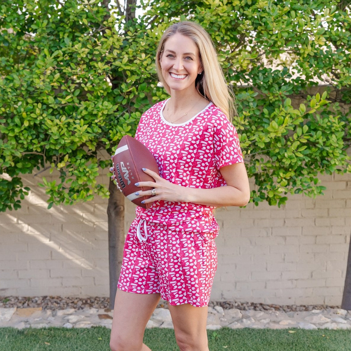 Riley Women's Pajama Short Set - Pep Rally Red