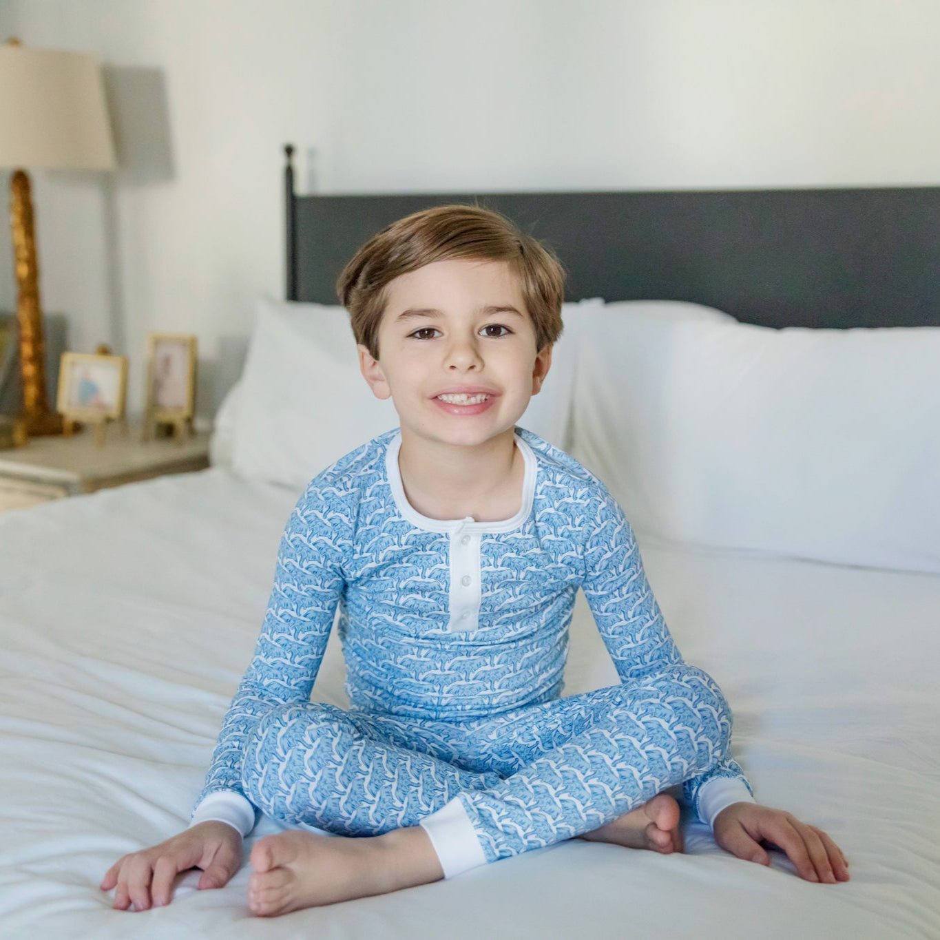 Jack Boys' Pajama Pant Set - African Elephants Blue