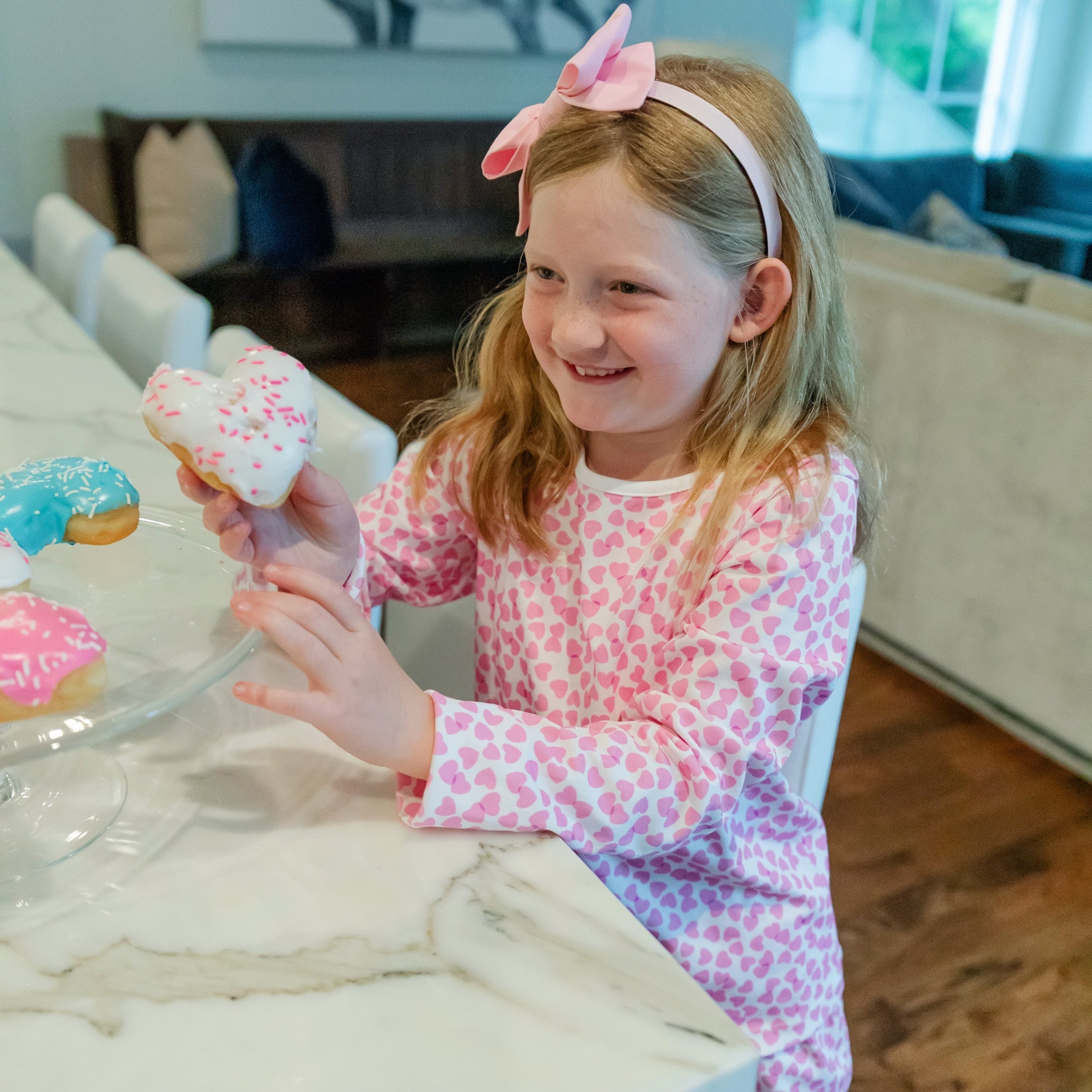 Millie Girls' Pant Set - Confetti Hearts Pink