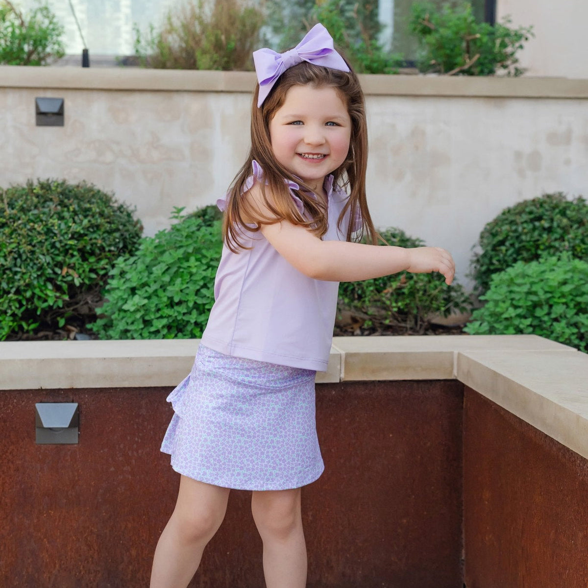 Margot Girls' Performance Skirt By Lh Sport - Petal Party Lavender