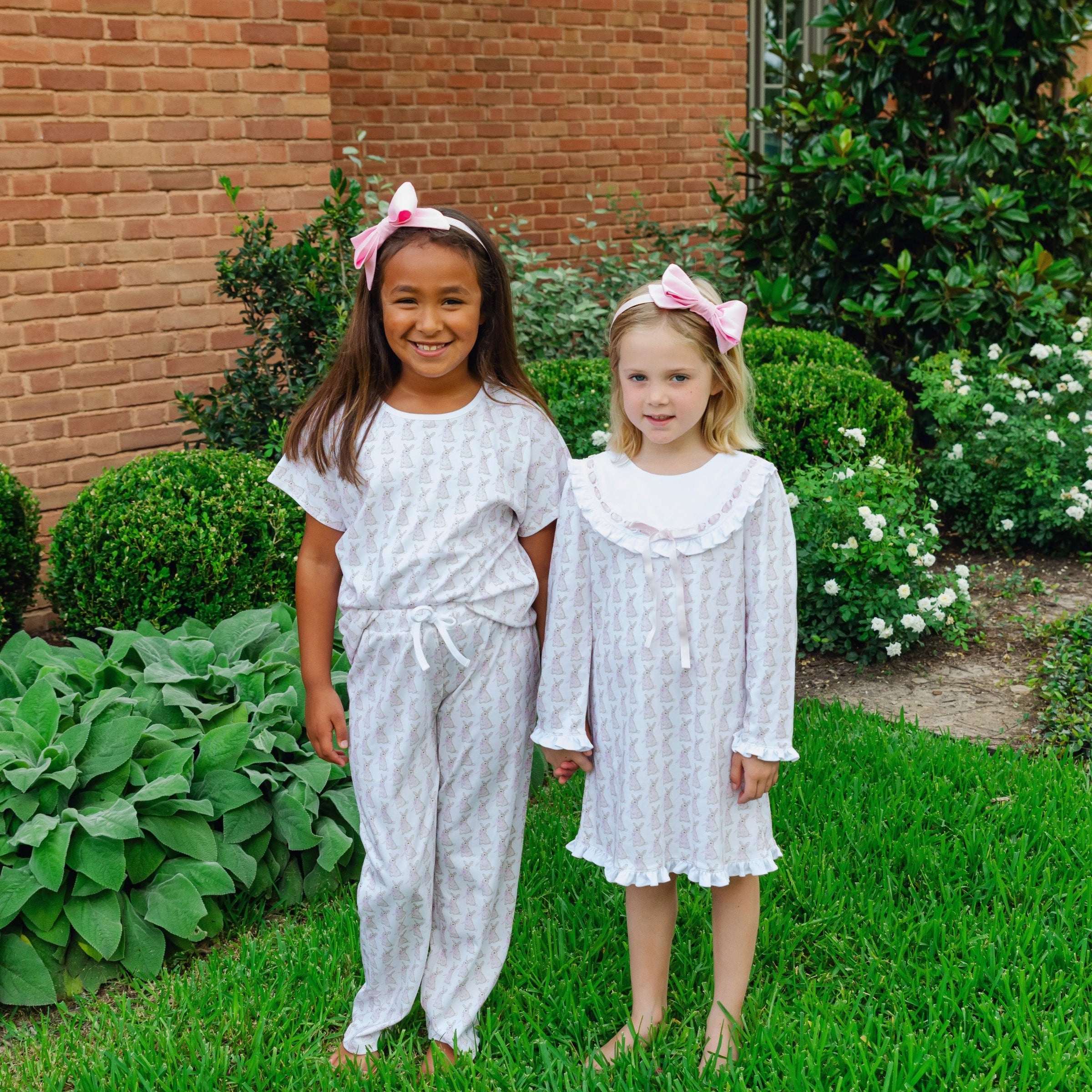 Merrick Girls' Pant Set - Easter Bunnies Pink