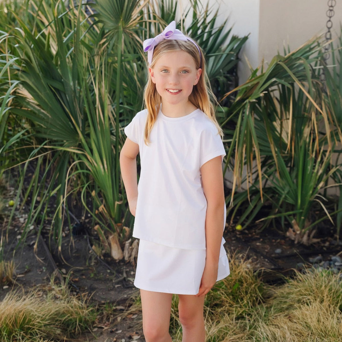 Sloane Girls' Short Sleeve Performance Top By Lh Sport - White