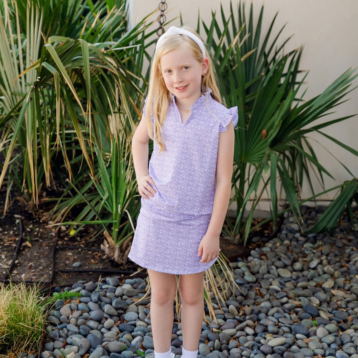 Ellie Girls' Sleeveless Performance Top By Lh Sport - Petal Pop Purple