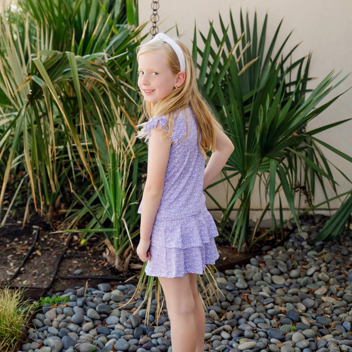 Margot Girls' Performance Skirt By Lh Sport - Petal Pop Purple