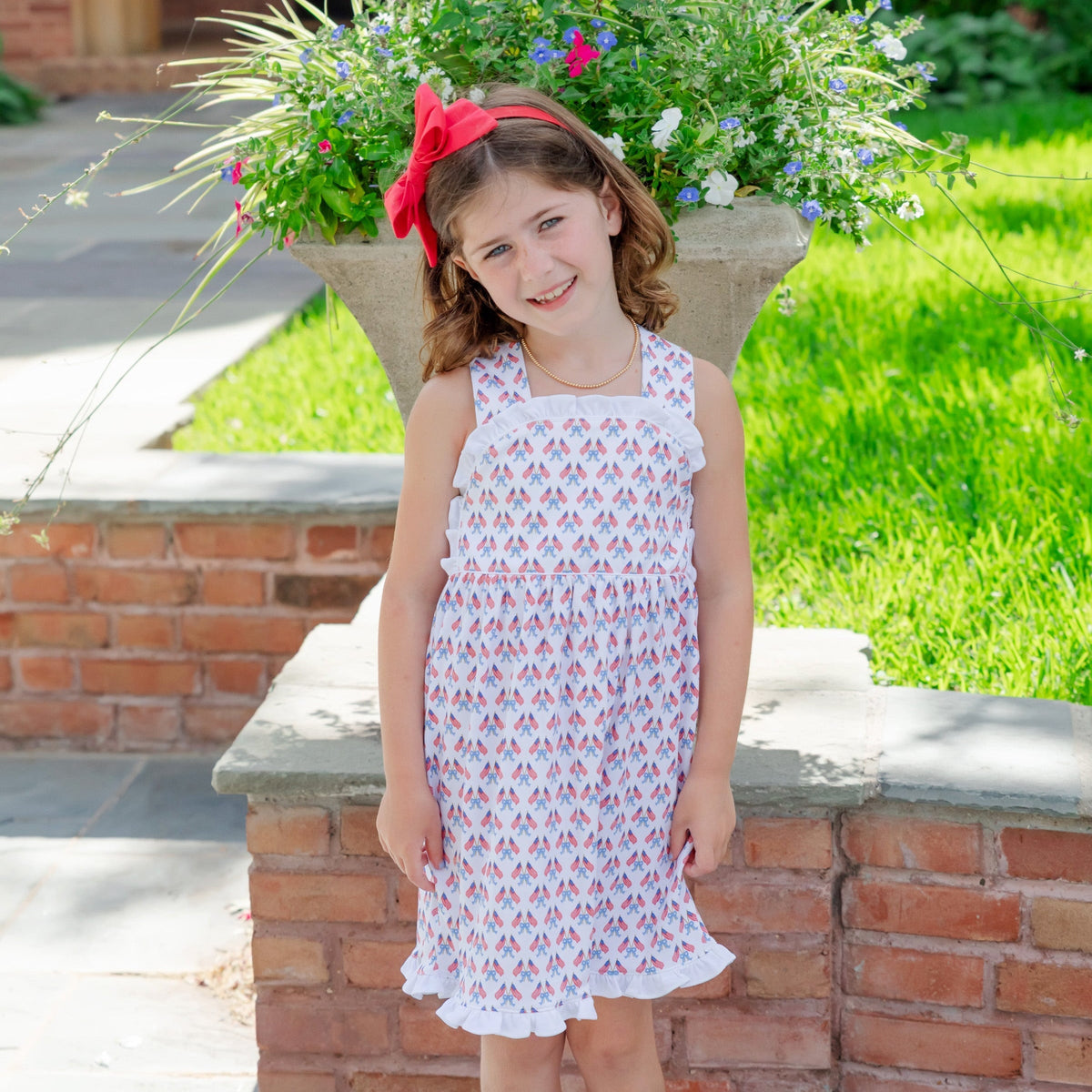 Eden Girls' Dress - Stars, Stripes And Bows