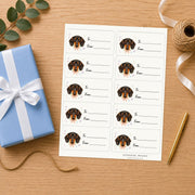 Dachshund Paws & Bows Gift Tag Sticker Sheet